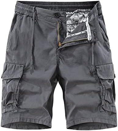 Calça de ferramentas de calça masculina algodão com bolsos ajustados clássicos com conforto casual shorts personalizados peso