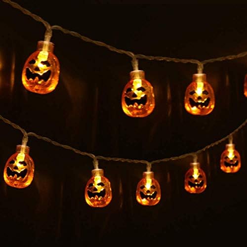 Aodini Halloween Decor Luzes de corda de abóbora, 13 pés 30 LEDs Luz de Halloween operados por bateria, decoração de Halloween