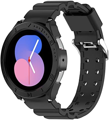 Motong para Samsung Galaxy Watch 5 Substituição Surpa de silicone - PC Ring Ring Dial Caso protetor Casa da caixa com pulseira Band