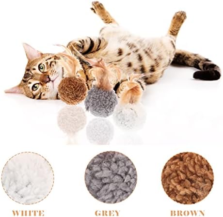 IPETBOOM CATNIP BOLA BOBIOLOS PETOS DE PETOS DE PETOS DE PETOS BOLAS 9PCS Toys de gato Bolas de pelúcia com sino