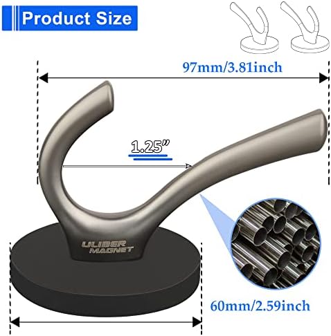 Ulibermagnet 2 embalam grandes ganchos de ímãs de garagem e ganchos de revestimento magnético de 2 pacote para a