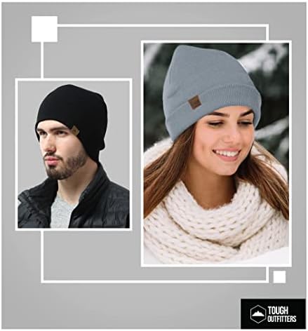 Chapéus de inverno de gorro de malha para homens e mulheres - boné quente, macio e elástico do tobogã para o clima frio