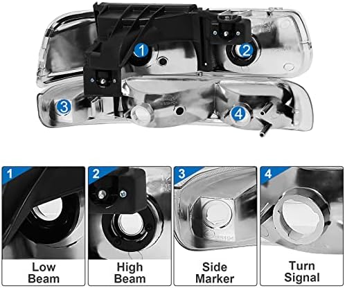 Ajuste do farol genoso sem captura para 1999-2002 Chevy Silverado 1500 2500/01 02 Chevy Silverado 1500HD 2500HD 3500/00-06