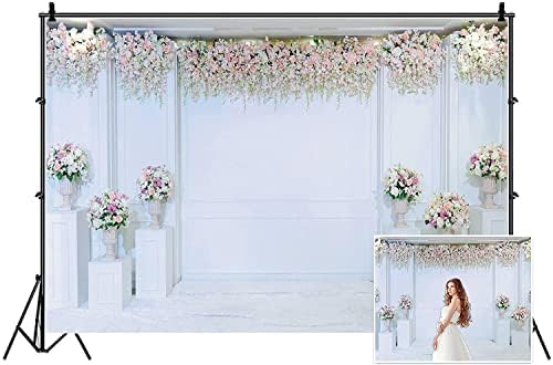 Yeele 15x10ft cenário de casamento rosa flor branca fotografia de parede de fundo de dia dos namorados
