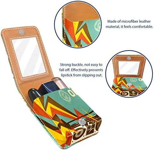 Música Rádio Retro Organizador de batom com caixa de armazenamento de batom espelhado Caixa de transporte