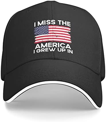 I-MISS-THE-AMERICA-I-GREW-UP-FUNNY Presentes para homens homens Black Papai Hat Baseball Capinhas de beisebol Captrine