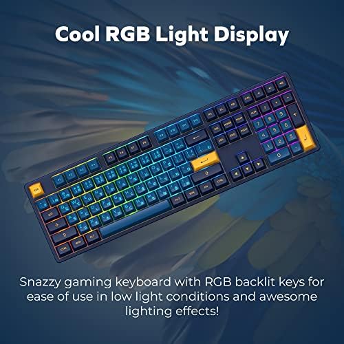 Akko 5108S Macaw Teclado de jogos com fio mecânico completo | Teclado com fio RGB LED com PBT Keycaps | Teclado mecânico com