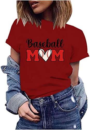 Camisa de mamãe feminina de beisebol 2023 camisa da temporada de beisebol Baseball Tee Casual Match Days Dias de manga