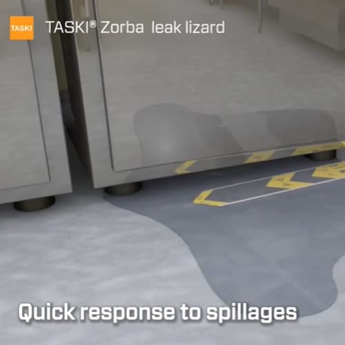 Diversey -7523269 Taski Zorba Lizard - absorve vazamentos para parar de escorregões, 1 tira absorve 65 onças - amarelo/preto