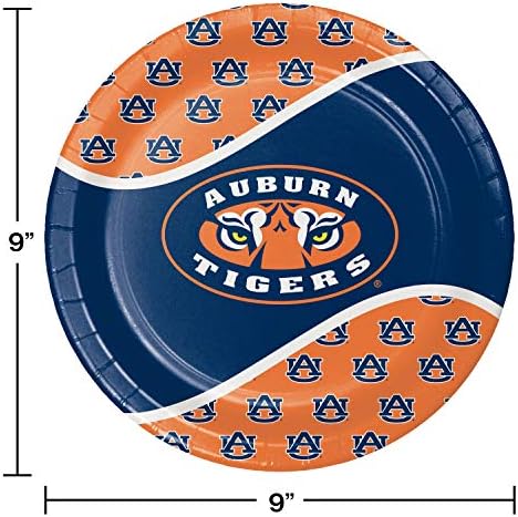 Pratos de jantar de papel de 8 contagens, Auburn Tigers