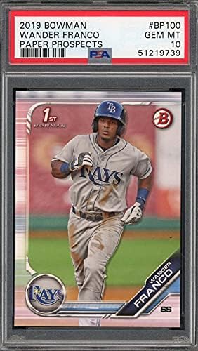 Wander Franco 2020 Bowman Paper Prospects Card de novato de beisebol BP100 PSA 10