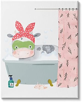 Stuell Industries Fazenda Infantil Bath Bath Bunny Slippers Banheiro Arte da parede da tela, galeria embrulhada, branco