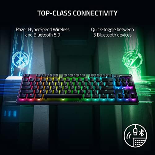 Razer Deathstalker V2 Pro tkl Teclado para jogos sem fio: interruptores ópticos de baixo perfil - Vermelho linear