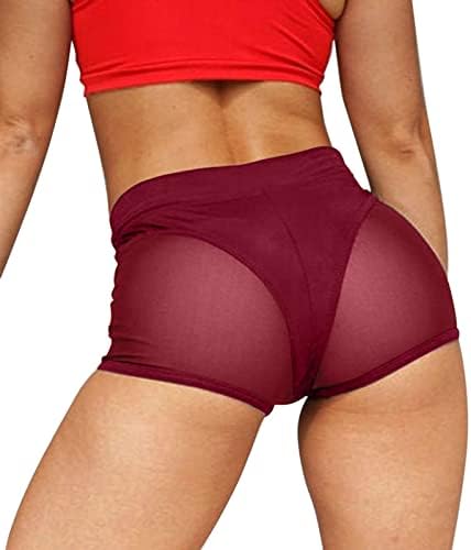 Shorts de moto de cintura alta feminino shorts scrunch butt lift de barriga shorts de motociclista shorts de cor de yoga respirável