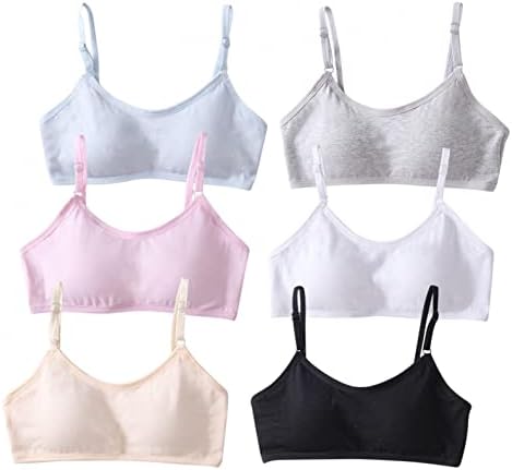 Yistu Girls Rouphe Treinando Bras Roupa Roupa ROPA Para Niñas Cotton Bra 6 Pack Bra de esportes femininos para meninas