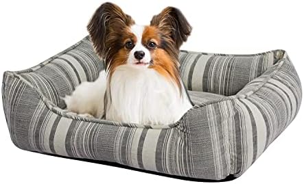 Pawpourri Ultra Soft Grey Bolster Cama de animais de estimação para cães e gatos de tamanho maior | Cama Cuddler | Preenchimento de