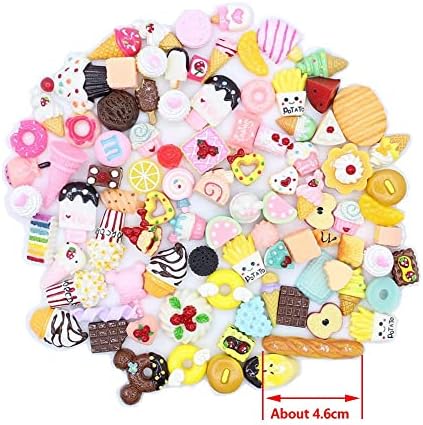 Cartoon Donut Ice Cream Bear/Candy/Lollipop Pingente de Resina Mista, decoração de telefone artesanal 3D DIY DIY