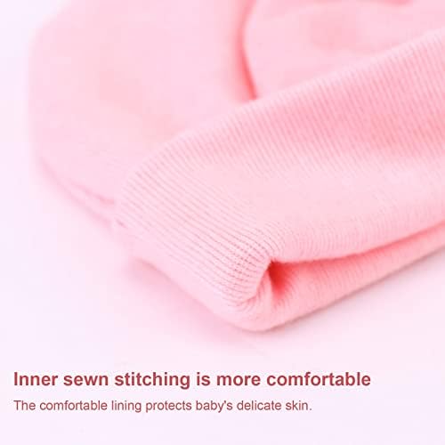 Chapéus de hospital para bebês recém-nascidos bqubo beanie bow baps baby algodão sem luvas de arranhões definido