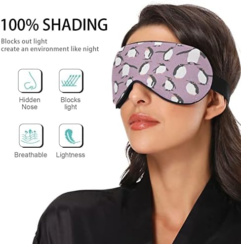 Xigua Purple Penguin Sleeping Eyes Mask com alça ajustável, Blackout respirável Confortável máscara de olho para dormir