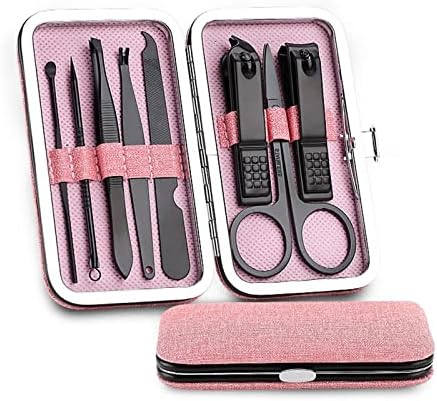 EEOMOIK 15PCS Kit de unhas de aço inoxidável Clipper Nipper cortador de tesouras Tweezers Pick Pedicure Manicure Set unhas