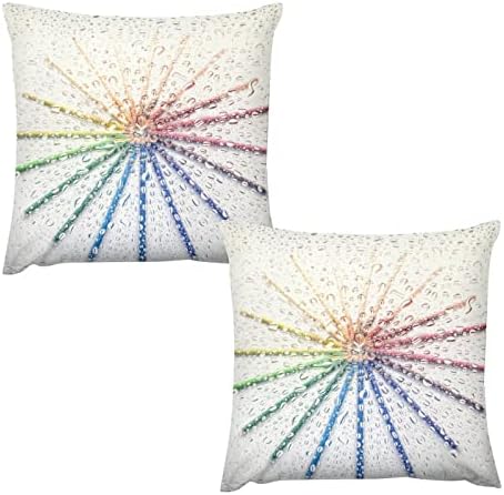 Lápis de cores engraçadas através das tampas de travesseiro de vidro de vidro conjunto de 2 estojos de almofada para sofá -sofá,