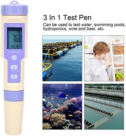 3 em 1 caneta de teste, teste de qualidade da água testador de água digital portátil Fácil de usar testador de temperatura pH/ORP