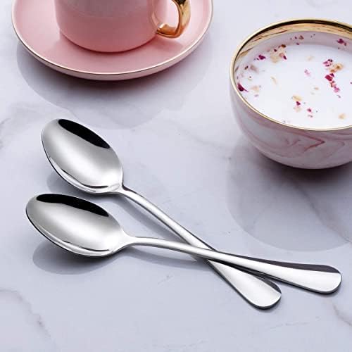 Jantar de Maugong Spoons Conjunto de 2, aço inoxidável de 8 polegadas que serve colheres de mesa de talheres para restaurante,