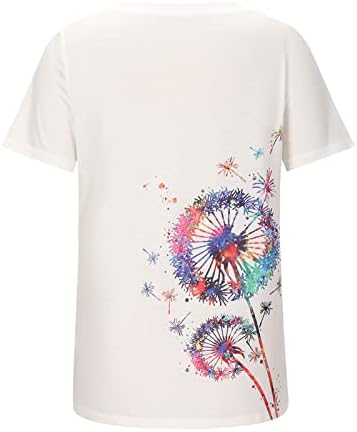 Imprimir gráfico Tee de top floral para meninas adolescentes outono verão 2023 Manga curta Crew algodão pescoço para