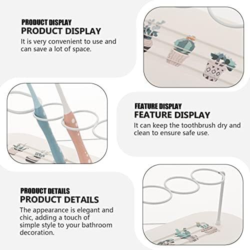 Toyvian bancada de dentes de dentes, 2pcs cactus stand up dentes de dentes elétricos portas de copo para bancadas bancadas bancadas