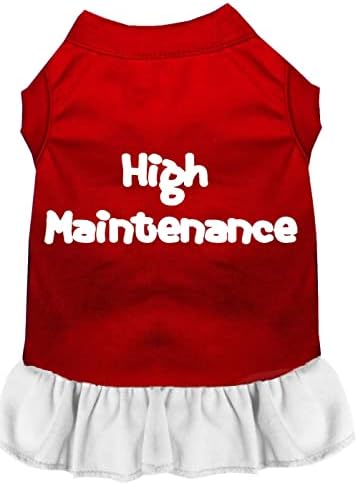 Mirage Pet Products 58-06 MDRDWT Vestido de tela de alta manutenção de alta manutenção vermelho com, médio