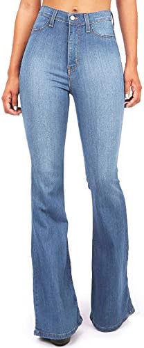Jeans Mom Jeans Bell Bottom Jeans para mulheres Jeans femininos Mid Rise Pants Flare Jean LEGA VAGEM SLATA COM BOLOS