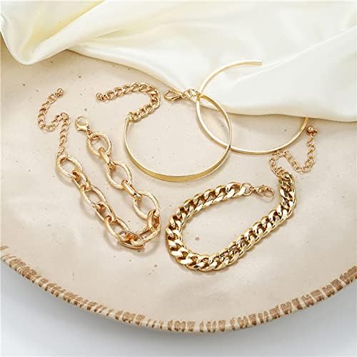 Buajiubua Bangles Bracelets for Women Jewelry for Women Girls Teens Link Link Chain Bracelets definido para jóias de punho de mão
