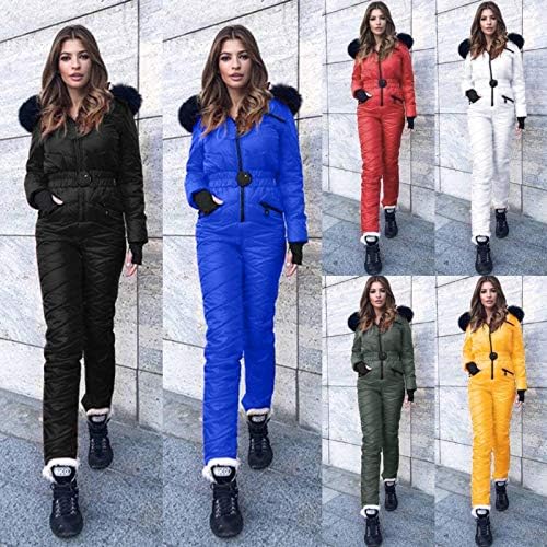 Mulheres engrossam traje de casacos, 2pc de jaquetas e calças de pelúcia com capuz de lã Snowboard Snowboard Skisuit ao