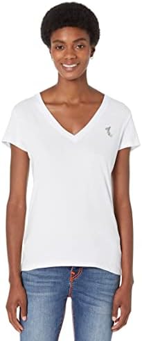 True Religion Women Logotipo Slim V Neck Tee