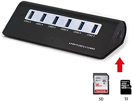 KJHD 6 PORT USB3.0 HUB ONE PONTO SEIS USB2.0/3.0 CARTÃO DE CARTÃO DO COMPUTADOR DO CARTÃO