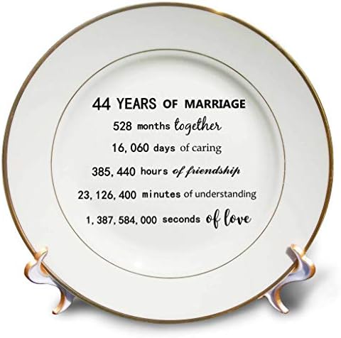 3drose 44 anos de casamento 44º aniversário de casamento em meses horas horas, 8 polegadas