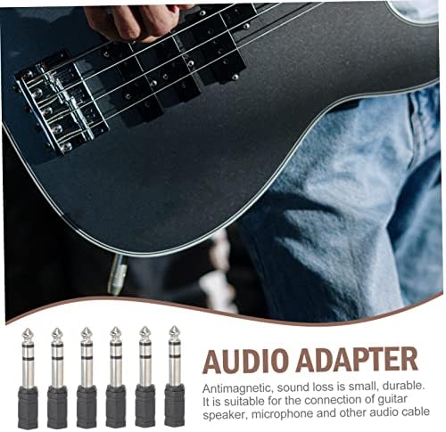 Adaptador de áudio de áudio de 6pcs Adaptador de áudio Adaptador de cabos de zinco Tabela de liga de zinco Folhas de guitarra