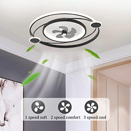 Tabrãos de teto Cutyz com lâmpadas, ventilador moderno de teto redondo com clara de quarto tranquilo LED de 3 velocidades