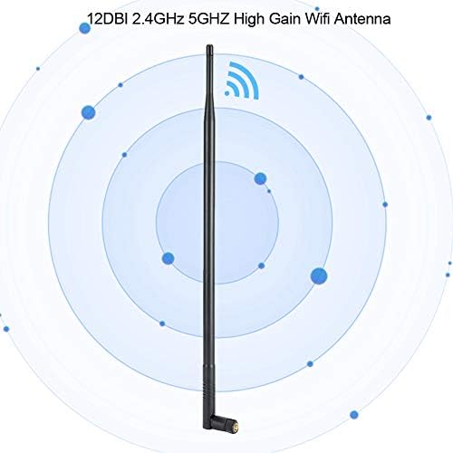 Wi -Fi Bluetooth Antena Dual Banda, 12dBi 2,4GHz 5GHz Antena Wi -Fi RP, Antena Wi -Fi sem fio de banda SMA para roteador