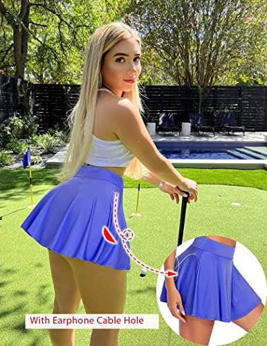 Saias de tênis plissadas para mulheres coorun com shorts e bolsos esportes atléticos para treino de corrida de esporte de golfe