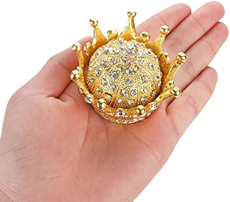 Longsheng - Desde 2001 - Painted Hand Painted Gold Crown Jóias Jóias Buginket Box Casamento Favor Presente Ring Decor