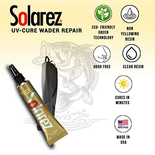 Reparo e selador de Wader de Solararez UV-Cure ~ Cura em minutos! ~ Forte, flexível, elástico ~ Ultimate Instant Liquid