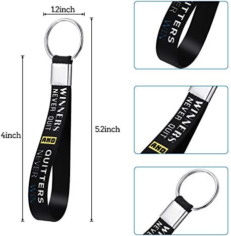 HiCarer 24 peças Volleyball Wristlet Keychain Silicone Volleyball Keyrings com citações motivacionais Inspirador para a festa de esportes