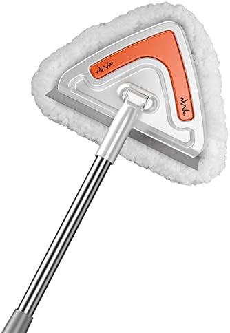 Limpanhor de vidro longo de MoreSec, Microfiber MOP 180 ° MOPHEAD rotativo adequado para madeira, ladrilho e pisada