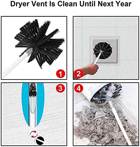 Kit de pincel de limpeza de QDY -Chimney, limpeza de ventilação do duto conjunto com hastes flexíveis de 12/15 e 1pcs