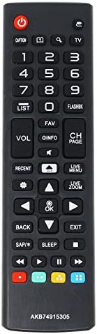 Substituição de 2 pacote 60UH6550 Controle remoto de TV para TV LG - Compatível com AKB74915397 LG TV Remote Control