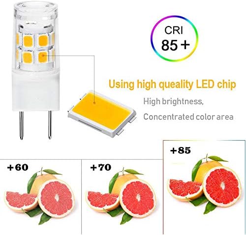 GY8.6 G8 Bulbo LED 3W, lâmpada de reposição de halogênio de 120V 30W, versão aprimorada G8/GY8.6 Base Bi-Pin, para iluminação de