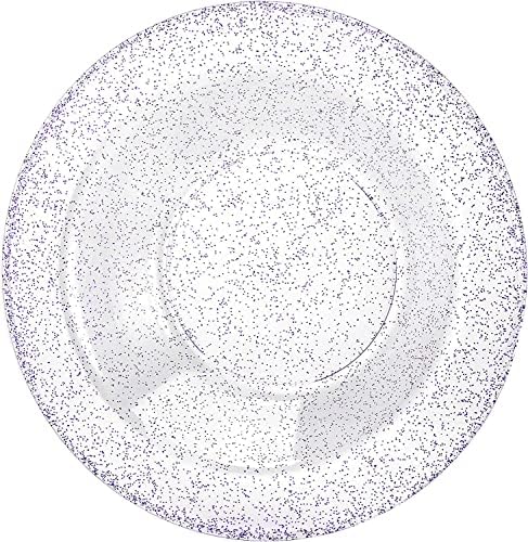 Lillian Collection Purple Glitter Plastic Bowls - 5 oz, transparente, 10 pcs