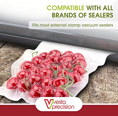 Rolinhos de vedação a vácuo de precisão Vesta - para sacos de selador de vácuo de tamanho personalizado para alimentos - rolos