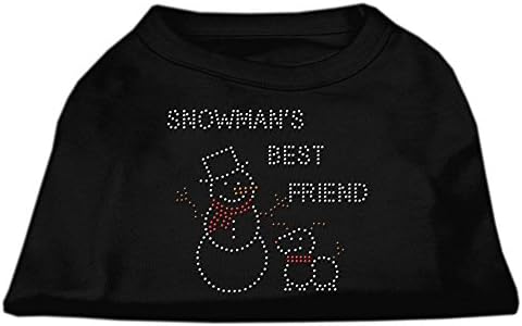 MIRAGE PET PET Snowman's Best Friend Rhinestone Shirt Black XXLARGE - 18